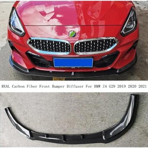 For BMW Z4 G29 2019 2020 2021 REAL Carbon Fiber Front Bumper Diffuser Lip Spoiler High Quality Car Accessories