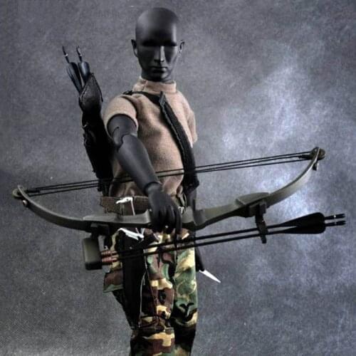 1:6 Scale X-TOYS male Boy Black Bow and arrow shooting Arrow Set Model F 12" Action Figures Doll Unisex shooting Collection Toys