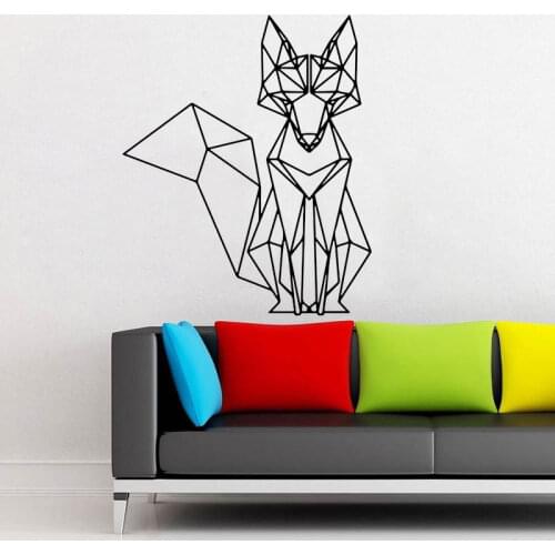 Geometric Fox Wall Sticker Vinyl Interior Home Decor For Living Room Bedroom Decoration Mural Removable Animals Decals 4016