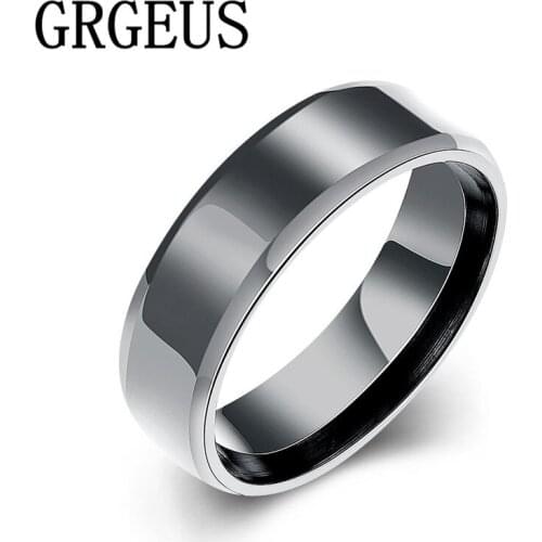 GRGEUS 2017 New Fashion Daily Wear Rings Top Quality Lead Nickel Black Color Stainless Steel Men Party Rings R018