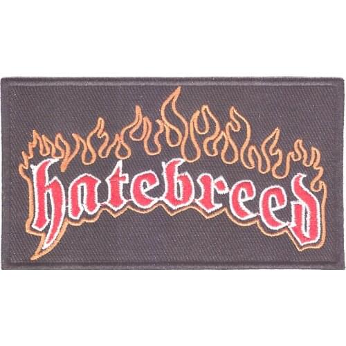 Hatebreed flame Patches Hard Metal Rock Music Band applique Embroidered Applique for clothing iron on backing