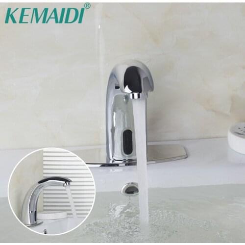 KEMAIDI Deck Mounted Touch-Free Infrared Basin Tap Automatic Sensor Faucet Bathroom Basin Sink Faucet Water Mixer Tap