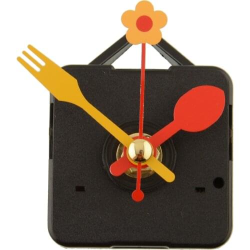 Cute Quartz Clock Movement Kit Spindle Mechanism Replacement Repair Parts With Flower Folk Spoon Hands