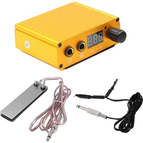 Tattoo Power Supply Kits Newest Professional LCD with Tattoo Foot Pedal Switch Clip Cord For Tattoo Machine Tattoo Supplies