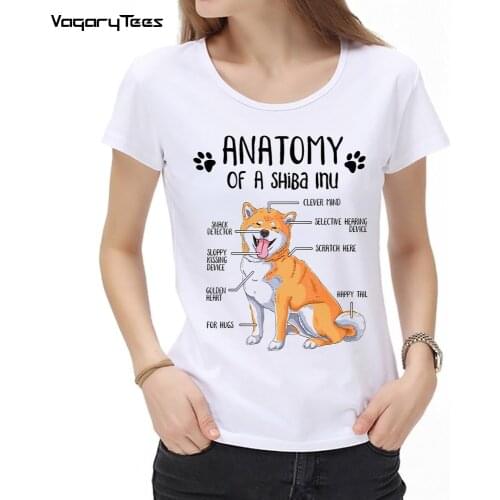 New summer Shiba Inu Anatomy Dog Lover Gift Print women tshirt Cute Casual Tops Ctue Tee shirt Hipster Cool Streetwear Tshirt