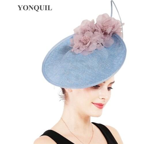 Charming Big Hair Fascinators For Kenducky Nice Hats Elegant Women Fedora Caps Fancy Nice Flower Ladies Headwear Hair Pins