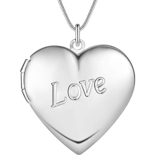 Wholesale Charm Silver Color Pendants For Women Fashion Jewelry Necklace Lady Fashion Jewelry Pendant Heart And Love AN737