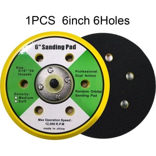 6inch 150mm Backing Pad Hook And Loop Sanding Pads Male Thread Grinding Disc For Orbital Sander Grinder