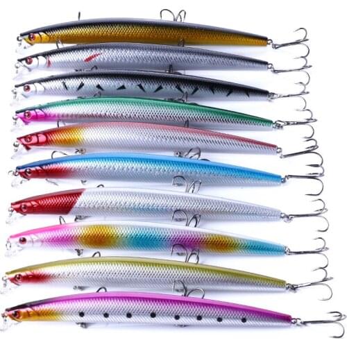 10pcs 18cm 24g Minnow Fishing Lure Laser Hard Artificial Bait Plastic Big Fake Fish Lures Sea Fishing Bait Crankbait Wobblers