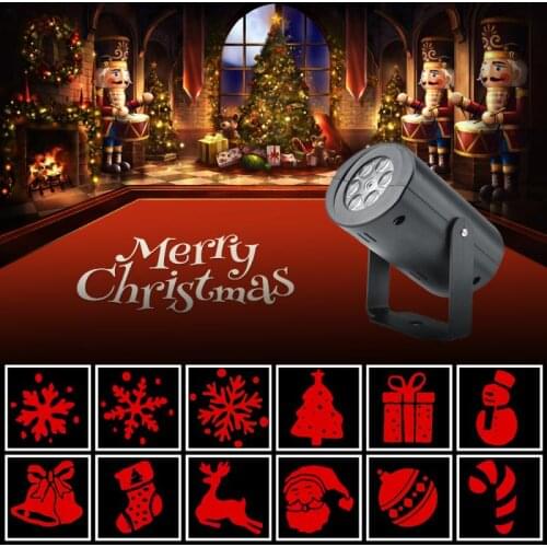 12 Pattern Christmas LED Laser Projector Light Starry Xmas Landscape Outdoor Waterproof Spotlight Party Garden Stage Decor Lamp