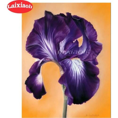 Handmade purple flower diy diamond painting kits diamond embroidery full drill rhinestone Iris Flowers cross stitch mosaic paint