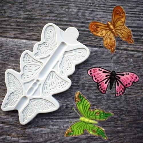 New Arrival Three Butterfly Silicone Mold, Cake Decoration Tools, Lace Candy Mold, Kitchen Accessories SQ1730