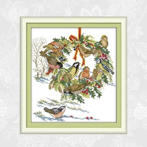The wedding birds Cross-stitch 11CT Printed Fabric 14CT Counted Canvas DMC Embroidery Needlework Chinese Cross Stitch Kits