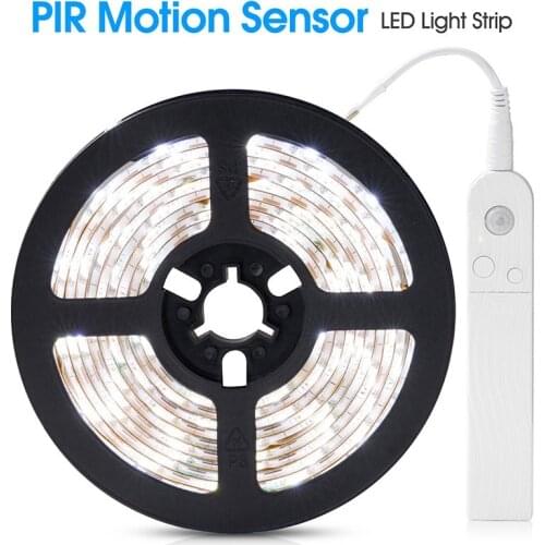 PIR Motion Sensor LED Strip Waterproof LED Lights Battery +USB Powered Childrens Night Light for Bedroom Wardrobe Kitchen Stair