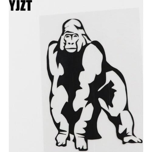 YJZT 9.1CMX13.1CM Creativity Gorilla Monkey Jungle Decal Vinyl Car Sticker Black/Silver 8A-0159