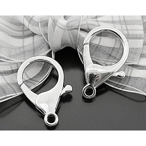 27703)10PCS 35x21MM Stainless Steel Color Zinc Alloy Big Lobster Clasps Keychain Clasps Diy Jewelry Findings Accessories