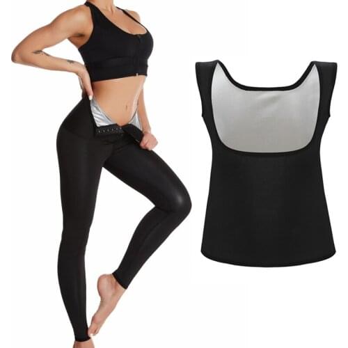 All Seasons Women Sauna Shirt Waist Trainer Body Shaper Slimming Pants Shapewear Set Fitness Feggings Weight Loss Sweat Suits