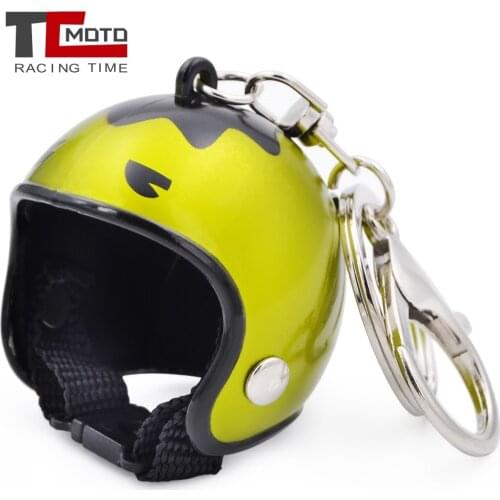 1 Pcs Creative Car Mini Sport Motorcycle Bicycle Helmet Pendant Key Chain Ring Keychain Keyring Key Mens Gift Toy