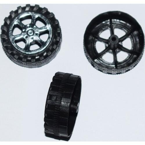10/100pcs 2x34mm Plastic Toy Wheels Toy Accessories Technology Model Parts /rc/ toys baby toys