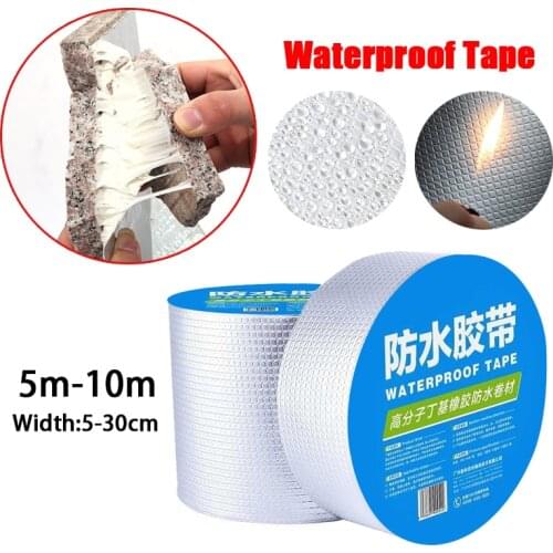10m Quality High Temperature Resistance Waterproof Tape Aluminum Foil Thicken ButylTape Wall Crack Roof Duct Repair AdhesiveTape