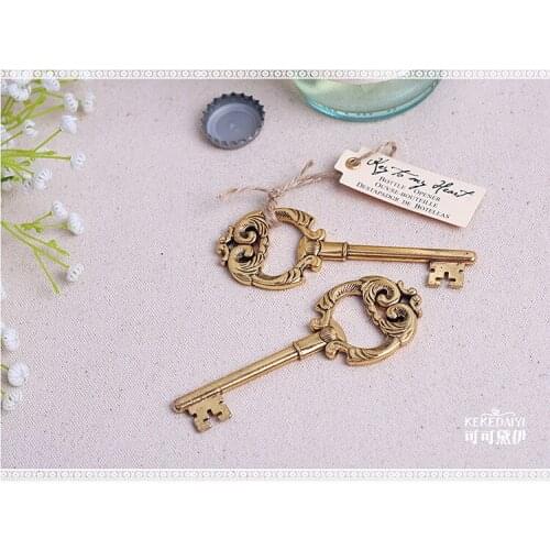100 PCS Vintage ancient Key shaped wine beer bottle opener wedding party favor guest gift wedding present