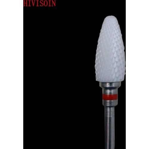 20 Pcs- White Zirconia Ceramic Dental Lab Burs - Bullet Shape -Cross cut (4701.060)