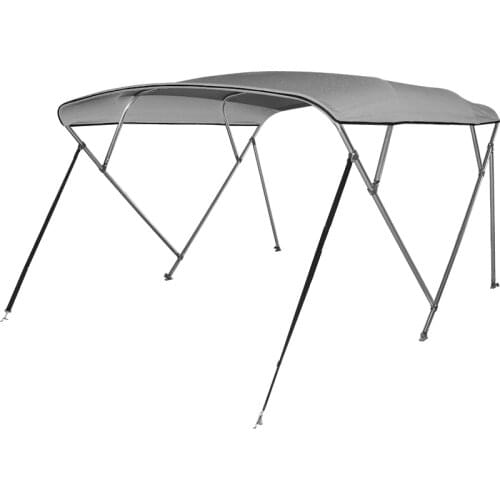 4 Bow Aluminum 25mm Round Tubes Bimini Top UV Waterproof 600D Boat Cover with Boot and Hardware,8'x67-72"x54",243x170-183x137cm