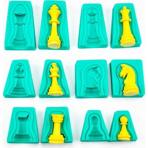 6pcs/Lot Silicone Chess Cake Fondant Mold Mould Tool Diy Tools Decorating Chocolate Handmade Cake Baking Dropship Z5Y3