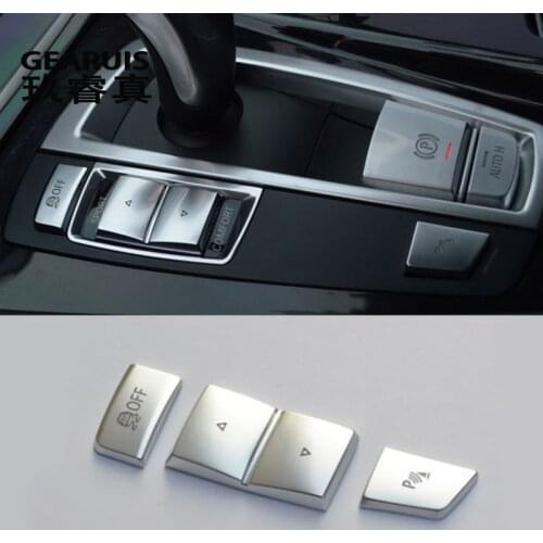 Car Styling Central Handbrake Auto H Buttons Left side Covers Stickers for BMW 5/6/7 series f10 GT F07 F02 Interior Accessories