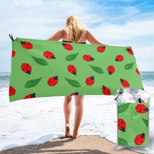 Bath Towel Ladybug Quick Dry Large Towel Thin Absorbent Soft Towel for Home Travel Camping Swimming Beach Sport