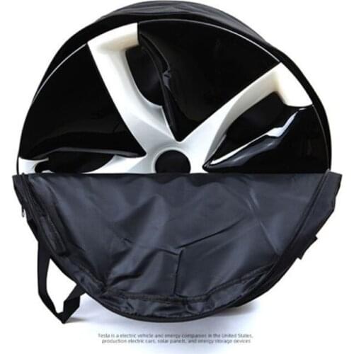 Black Wheel Hub Cover Storage Carrying Bag Hub Cap Storage Bag Oxfrod Cloth 3 Layers Protection for Model3/Y