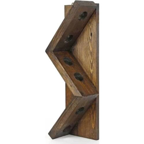 Wooden Solid Decorative Design Wine Rack 6-Piece Wine Stand Wall Mounted Bottle Stand