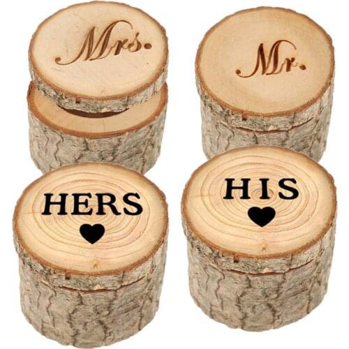 Wooden ring box hershis printing box mr mrs wedding celebration creative handmade diy gift crafts