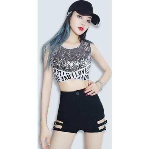 Jazz dance costume female suit adult sexy jazz top jazz dance costume Korean pole dance ds costume