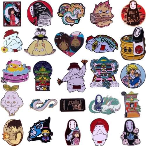 Be Suitable For Spirited Away White Dragon Enamel Pins Collect Anime Movies Backpack Badges Brooch Women Fashion Jewelry Gifts