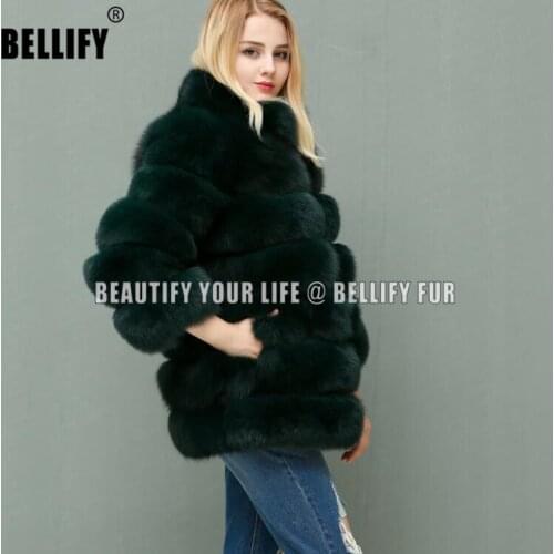 Best selling Beautiful Natural fox fur coats With Collar Brand Stylish Women Winter:s Fur jackets