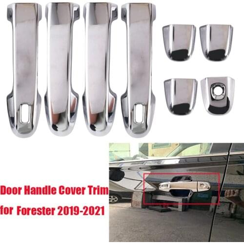 ABS Chrome Door Handle Cover Trims for Subaru Forester 2019 2020 2021 with 2 Key Entry Car Styling