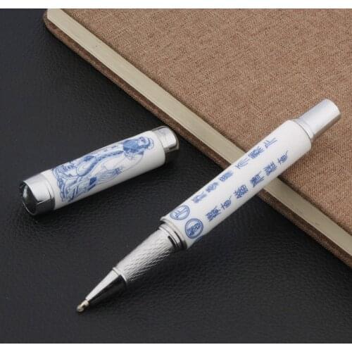 Ceramic Roller Ball Pens Blue And White Confucius Portrait Stationery Office School Supplies Writing