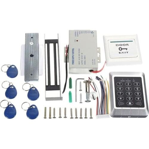 KINJOIN Security Metal Case RFID Keypad Access Control Electric Magnetic Lock Kit For 280kg Glass Wooden Door With 10 Tags Chip