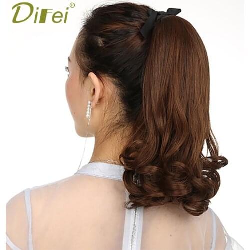 DIFEI 6 Colors Short Curly Women Synthetic High Temperature Fiber Hair Bandage Ponytail