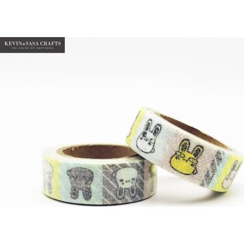 Rabbit Washi Tape Glitter Stationery Diy Scrapbooking Photo Album School Tools Kawaii Scrapbook Paper Washitape Stickers Mask