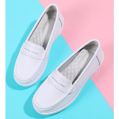 Womens Loafers Nurse Work Walking Shoes Wedge Sneakers Comfortable Breathable Female Soft Flat Footwear Platform Slip-On Shoes
