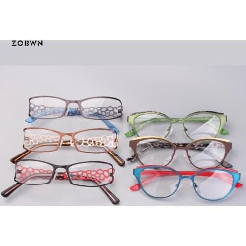Mix Wholesale high quality metal glasses Women Optical Cat Eye Glasses Frames full rim half frame for reading glass myopia frame