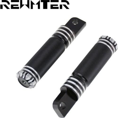 REWMTER Motorcycle Black & Chrome Footrests Foot Pegs Front Rear For Harley Touring Softail Dyna Fatboy V-Rod