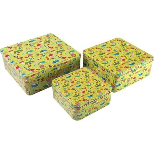 Set of Stackable Organising Boxes Metal (3 Pieces) (22,2 x 8,9 x 23,7 cm)