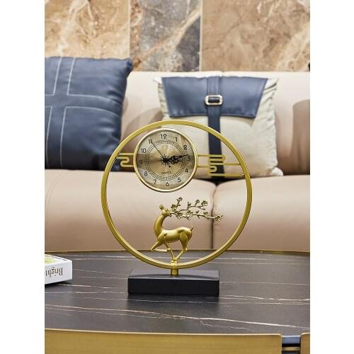 Desktop small place The mute watch Animal shape home decoration accessories for living room metal Wrought iron desk decoration