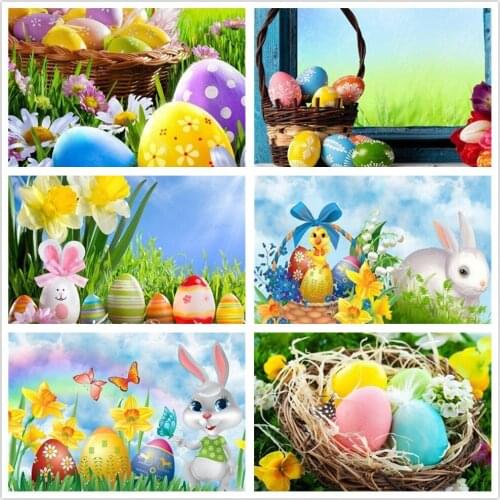 New Diamond Embroiderey Rabbit Diamond Painting Easter Egg Full Square Cross Stitch Mosaic Cartoon Home Decoration