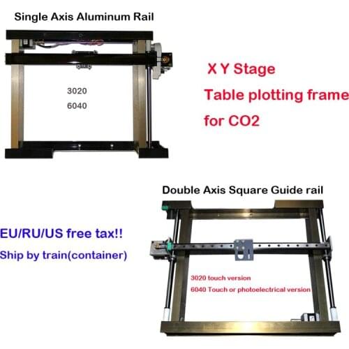 Single Axis Aluminum Rail & Double Axis Square Guide Rail X Y Stage Table Plotting Frame for DIY CO2 Laser Machine 3020 6040
