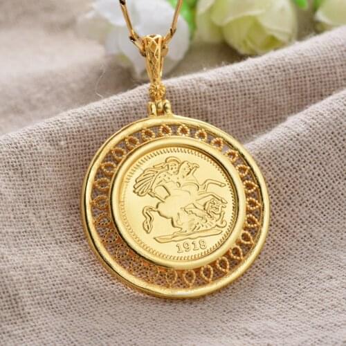 Napoleon commemorative coin Copper Gold Color Necklace for Men Women Gold Color Chain Necklace Jewelry