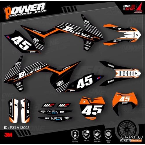 PowerZone Custom Team Graphics Backgrounds Decals 3M Stickers Kit For KTM SX SXF MX 13-15 EXC XCW Enduro 14-16 125 to 500cc 03